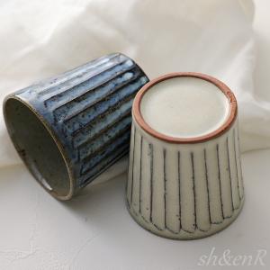 信楽焼 カップ ペアセット フリーカップ 白青...の詳細画像2