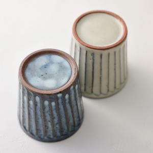 信楽焼 カップ ペアセット フリーカップ 白青...の詳細画像3