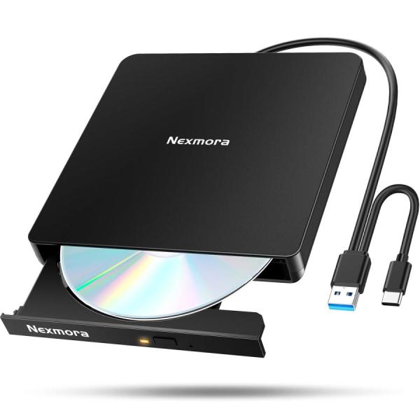 【2024革新型・高速USB3.0対応】 CD DVDドライブ 外付け 静音 DVDプレーヤー 外付...