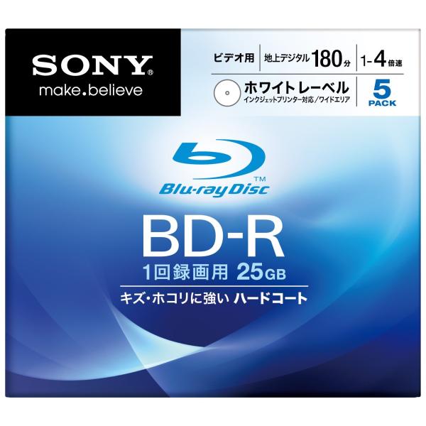 SONY ブルーレイディスク ビデオ用BD-R 追記型 片面1層25GB 4倍速 プリンタブル