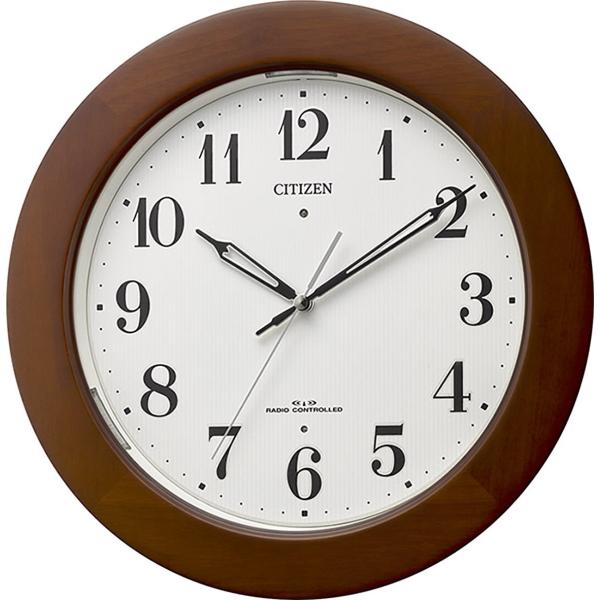 リズム(RHYTHM) シチズン 掛け時計 電波時計 アナログ 暗所 ライト 自動 点灯 高
