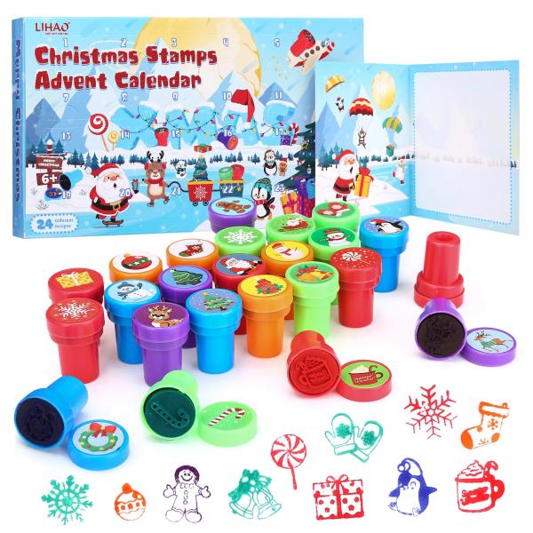 LIHAO アドベントカレンダー 2025 スタンプ おもちゃ 子供 クリスマスプレゼント
