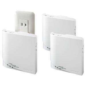 360コネクト搭載867Mbps対応Wi-Fi メッシュルーター（コンセント直差しタイプ）親子セットモデル 親機1台＋子機2台セット WN-DX1300GNEX2の商品画像