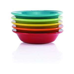 ル クルーゼ 深皿 ミニ ラウンド ディッシュ 15 cm レインボー 耐熱 耐冷 電子レンジ オーブン 対応 5枚 入り