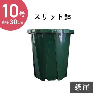 10号スリット鉢　懸崖タイプ（グリーン）直径30cm　CSK-300｜hanamiki