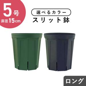 5号スリット鉢（ロングタイプ）直径15cm　2色から選べる CSM-150L 容量約1.9L モスグリーン 紺