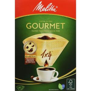 メリタ Melitta コーヒー フィルター ペーパー 4~8杯用 1×4 用 80枚入り グルメシリーズ ブラウン｜hananooo