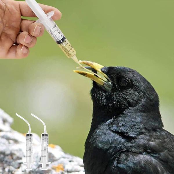 チューブ付くシリンジ 鳥に投薬、投食 水と流動食 ベビー鳥と病気鳥に介護 ハト、インコに使う 再利用...