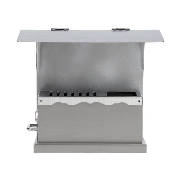 【お賽銭箱】屋根・小物入れ付き小型（寺社模様）水抜き穴あり　ステンレス製　引き出し鍵付き　盗難防止対...