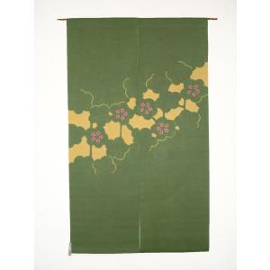 のれん 麻 七宝つなぎ 萌黄色 絞り 手染め 和風モダン : 華織苑 - 通販