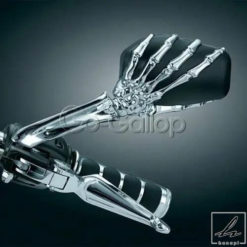 【並行輸入品】 4色 オートバイ用 クロー スカル スケルトン ハンド リアサイドミラー スズキ マ...