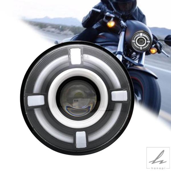 【並行輸入品】 新スタイル ブラッククローム 5.75インチ LED ヘッドライト 5 3/4インチ...