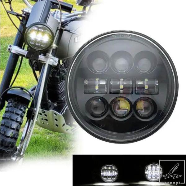 【並行輸入品】 新スタイル ブラッククローム 5.75インチ LED ヘッドライト 5 3/4インチ...