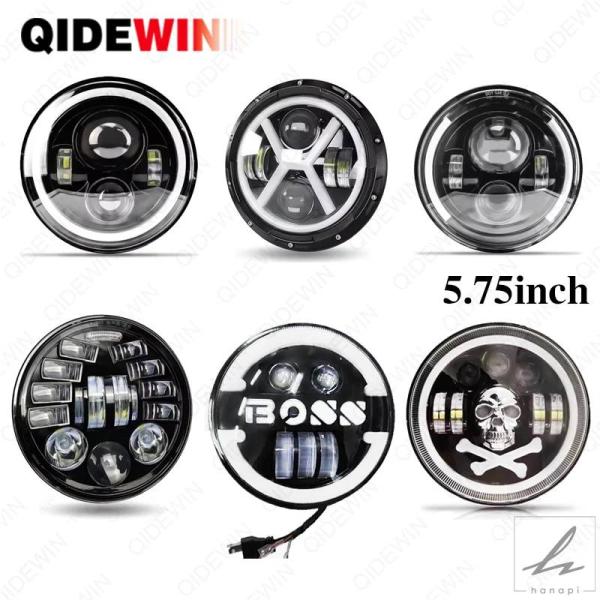 【並行輸入品】 新スタイル ブラッククローム 5.75インチ LED ヘッドライト 5 3/4インチ...