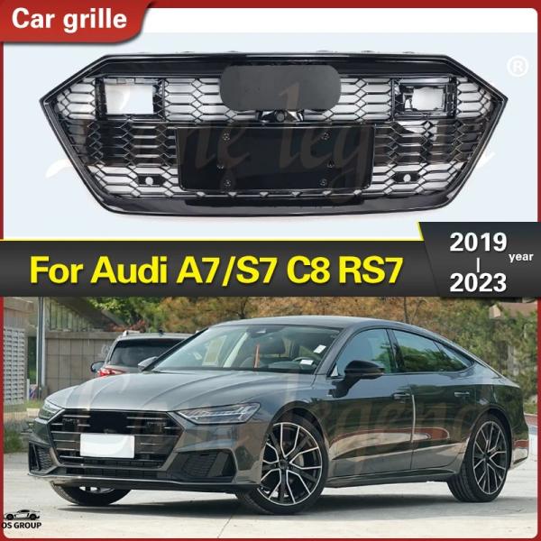 【並行輸入品】 グリル アウディ A7/S7 C8 2019年-2023 RS7 ブラック フロント...