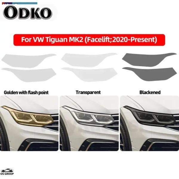 【並行輸入品】 ヘッドライト 保護 フィルム 透明 スモーク ブラック TPU ステッカー フォルク...