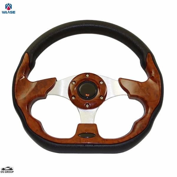 【並行輸入品】 320mm 汎用 PU レザー レーシング スポーツ ステアリング ハンドル ホーン...