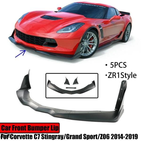 【並行輸入品】 フロント バンパー リップ ウィングlet コルベット C7 Stinグレー/グラン...