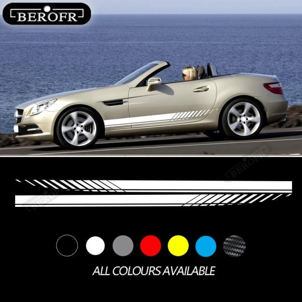 【並行輸入品】 ドア サイド スカート ストライプ ボディ デカール キット ベンツ SLK SLC...