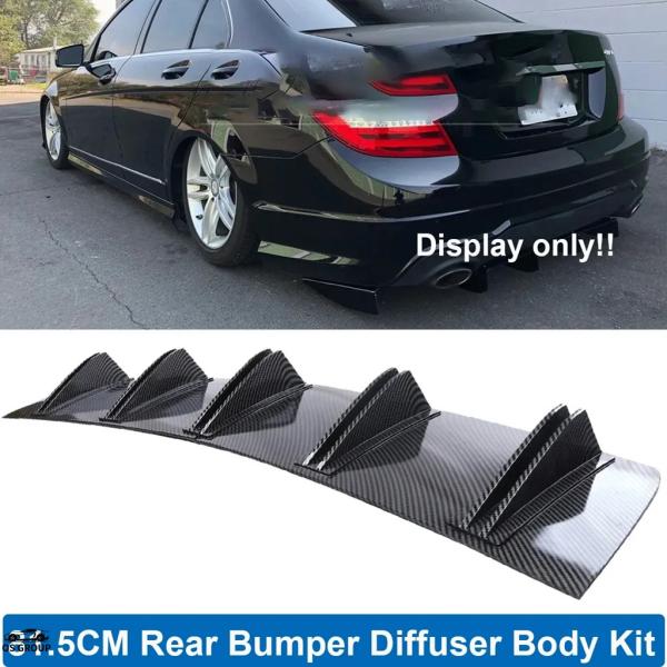 並行輸入品 81.5cm 汎用 リア バンパー デュフューザー 5 シャーク フィン Curved ...