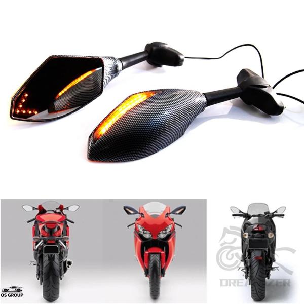【並行輸入品】 1ペア LED ウィンカー バイク リア サイド ミラー スズキ ハヤブサ　隼 sv...