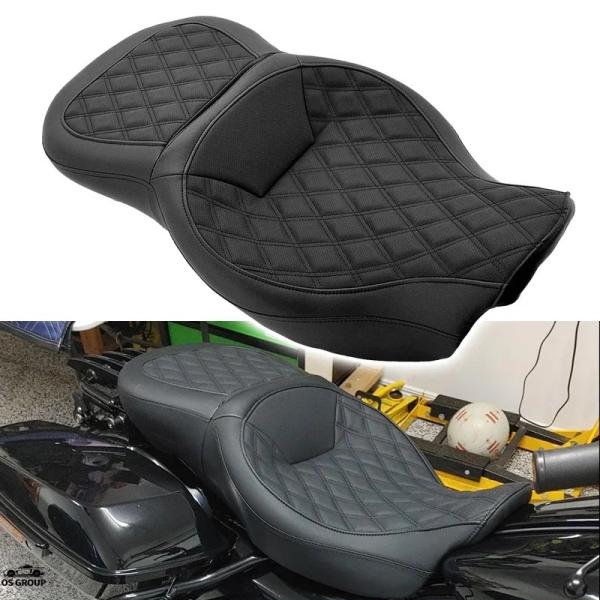 【並行輸入品】 Two-Up ロー Profile バイク ドライブr シート PU レザー ハーレ...