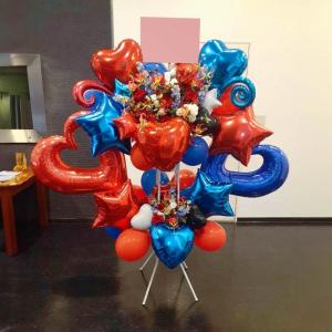 とても喜ばれる圧倒的存在感のバルーンスタンド花 2段　70000円　