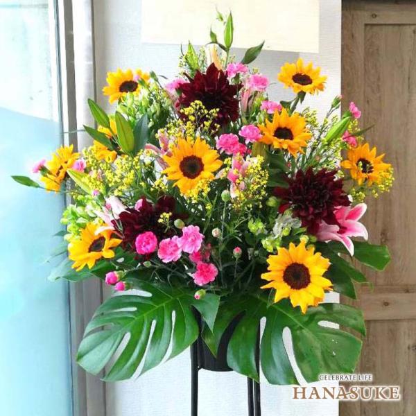 「想いが届く」スリムな形のスタンド花 1段 15000円