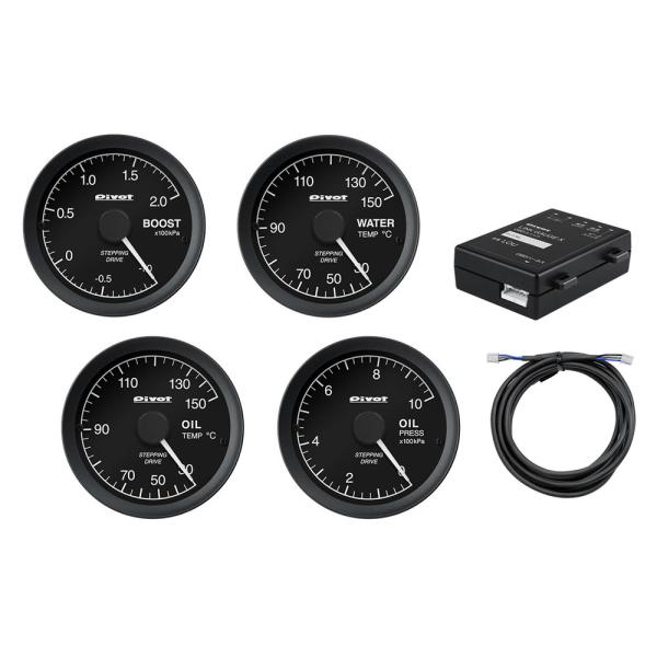 Pivot(ピボット) LINK GAUGE-X メーター4点+ユニット+ハーネスセット【ブースト計...