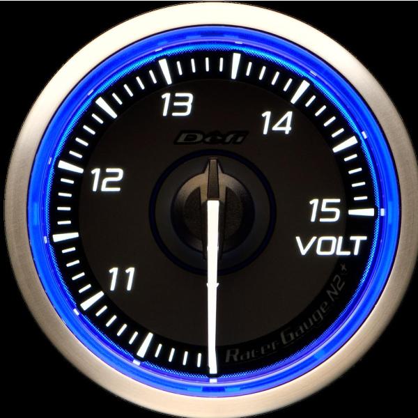 Defi(デフィ) RacerGauge N2Plus φ52 電圧計(VOLT) 【ブルーモデル】...