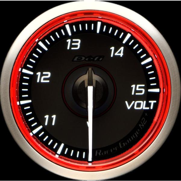 Defi(デフィ) RacerGauge N2Plus φ52 電圧計(VOLT) 【レッドモデル】...
