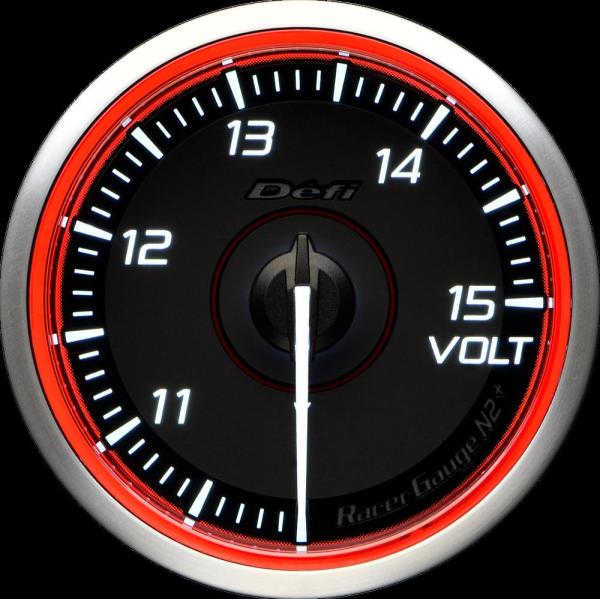 Defi(デフィ) RacerGauge N2Plus φ60 電圧計(VOLT) 【レッドモデル】...