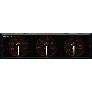 Defi(デフィ) DIN Gauge Style21 3連メーター 赤文字/白指針　品番：DF14...