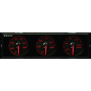 Defi(デフィ) DIN Gauge Style21 3連メーター 赤文字/赤指針　品番：DF14...