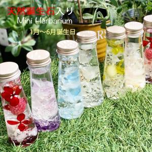 パワーストーン 誕生石入りミニハーバリウム 送料無料1月から6月