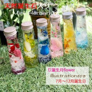 パワーストーン 誕生石入りミニハーバリウム 送料無料7月から12月