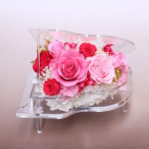 パープルローズのアイアンスタンド付きバスケット】プリザーブド