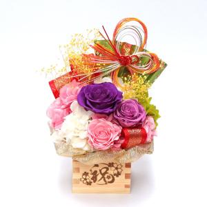 還暦祝い 女性 おばあちゃん プレゼント ぬいぐるみ バラ プリザーブド