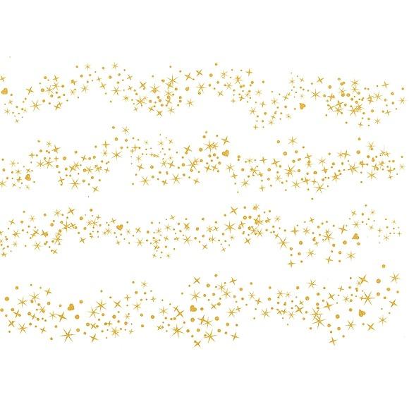 ポーセラーツ 白磁用転写紙 トゥインクルボーダー（メタリック・マイカゴールド）