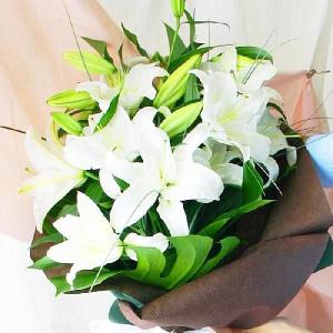 生花 カサブランカの花束 ラッピングが選べます...の詳細画像2
