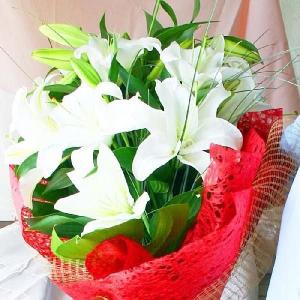 生花 カサブランカの花束 ラッピングが選べます...の詳細画像3