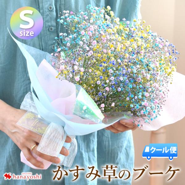 [冷蔵便]でお届け 花束 かすみ草のブーケS カスミソウ カラフル 花 母の日 誕生日 プレゼント ...