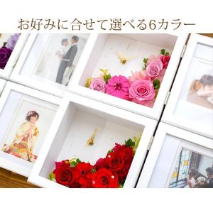 時計付きフォトフレーム プリザーブドフラワー ...の詳細画像5