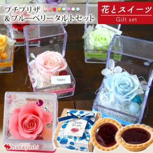 2023 キラキラ プチプリザ＆ブルーベリータルト プリザーブドフラワー 花とスイーツ お菓子 セット 3月6日〜3月31日の間で指定ＯＫ
