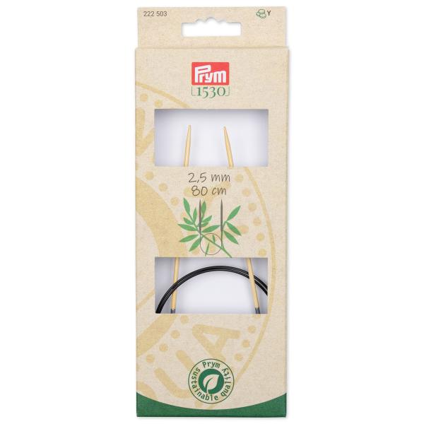 《Prym》プリム・1530　あみ針　バンブー・輪針　1号(2.5mm）/80cm　222503