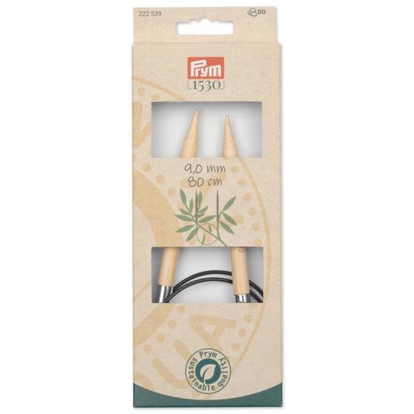 《Prym》プリム・1530　あみ針　バンブー・輪針　9ミリ(9.0mm）/80cm　222539