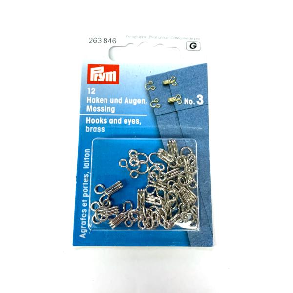 《Prym》プリム・ガーメントフック＆アイ　シルバー　 No.3(12セット入）　263846
