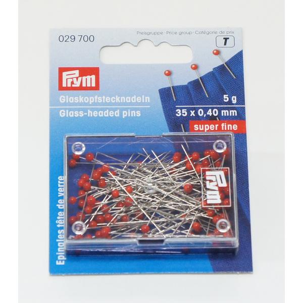 《Prym》プリム・極細グラスヘッドピン35mm　5g(約80本入り）全長35mm、太さ0.4mm　...