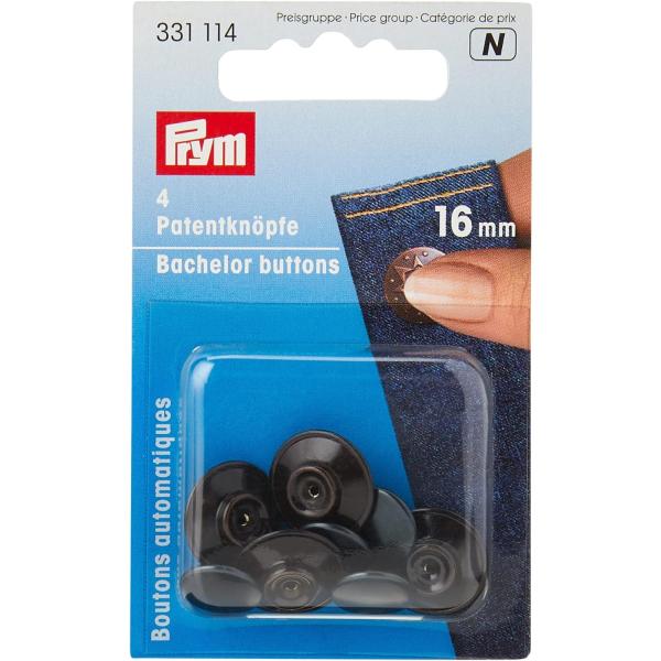 《Prym》プリム・ジーンズボタン/タックボタン・ポイントネイル　13スター/ブラック　径16ｍｍ/...