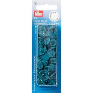 《Prym》プリム・スナップ・プラスチックカラーボタン(ホック）　ダークターコイズ　丸型 12.4m...